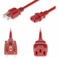 AddOn 6ft NEMA 5-15P Male to C13 Female Standard Commercial 18 AWG 125V at 10A PVC SJT (Service Junior Thermoplastic) Red Power Cable