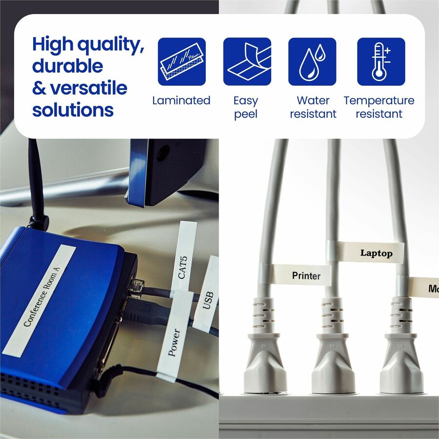 Brother Flexible ID Tape, 0.70", Black, TZEFX241G, 26.20 ft, White