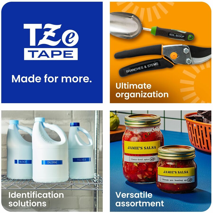 Brother Genuine P-touch TZe325 WHT on BK Label Tape, Laminated, 9mmX8m