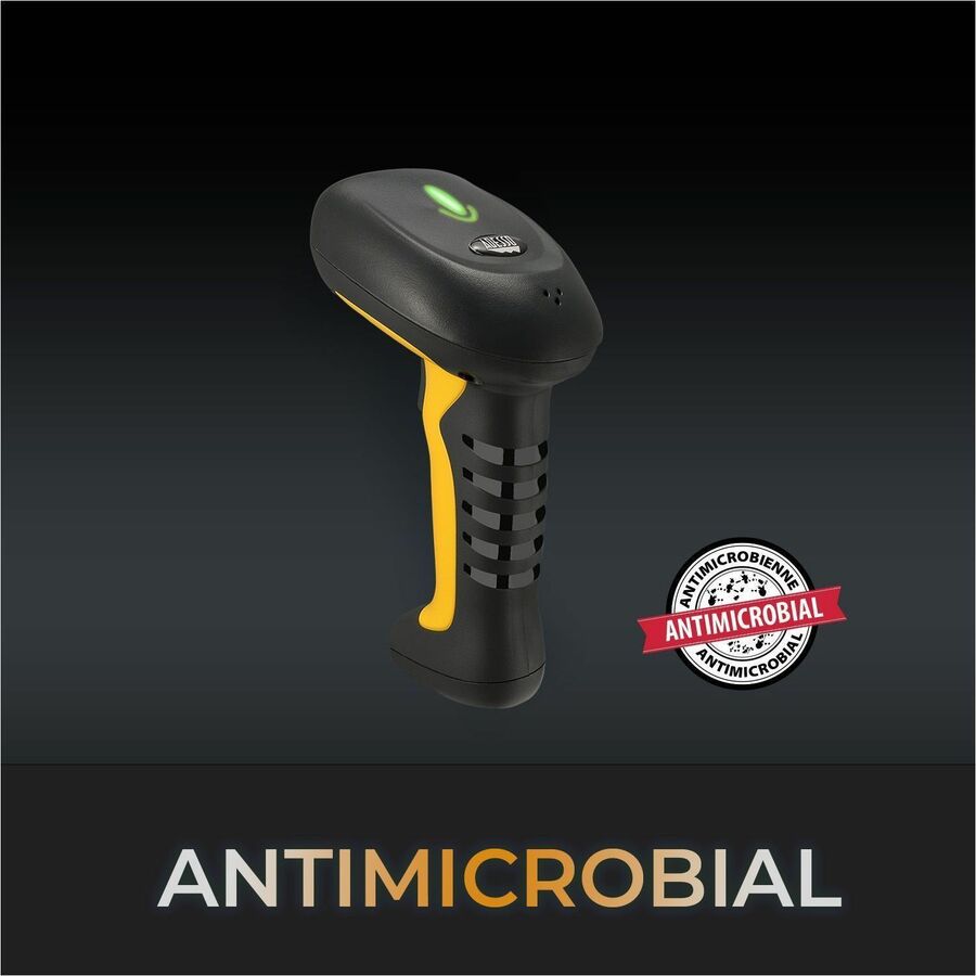 Adesso Bluetooth & 2.4Ghz Wireless Antimicrobial & Waterproof 2D Barcode Scanner