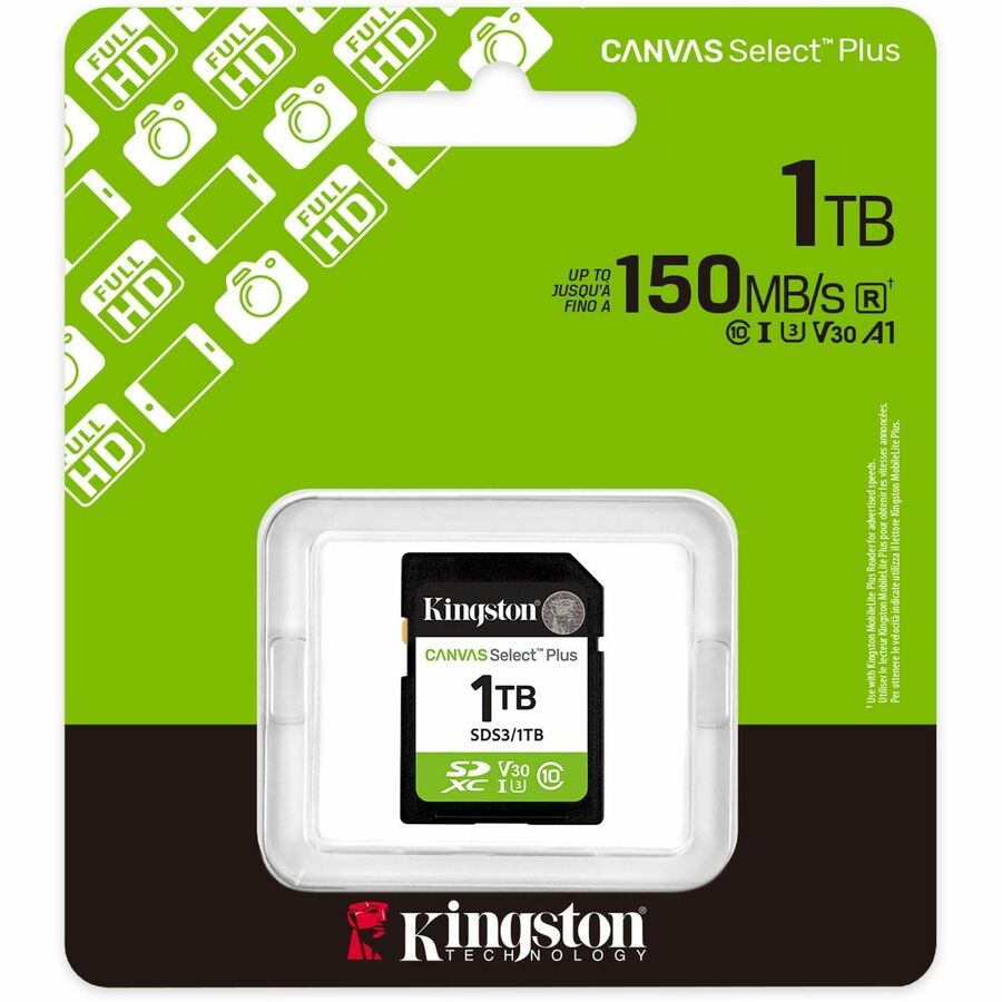 Kingston Canvas Select Plus 1 TB Class 10/UHS-I (U3) V10 SDXC - 1