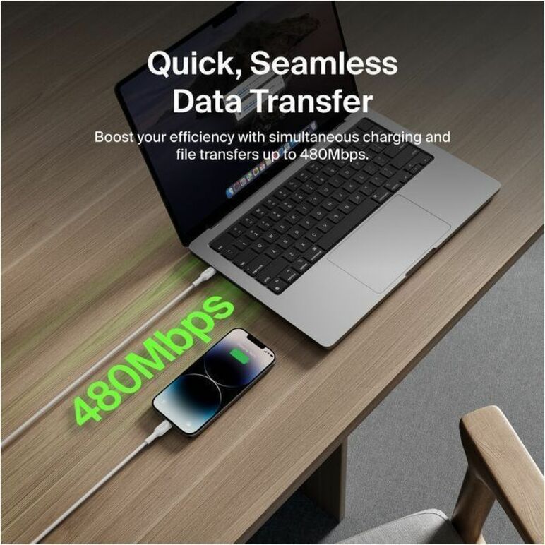 Belkin USB-C Cable with Lightning Connector, 3.3ft/1m, White