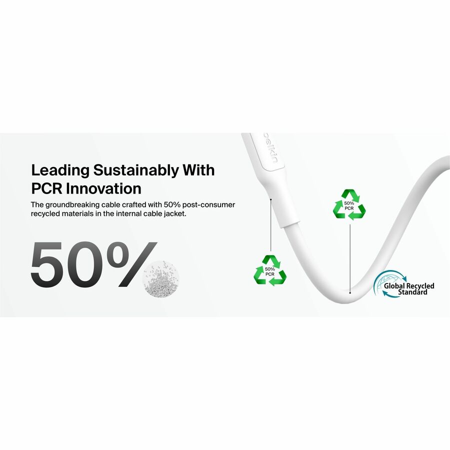 Belkin USB-C Cable with Lightning Connector, 3.3ft/1m, White