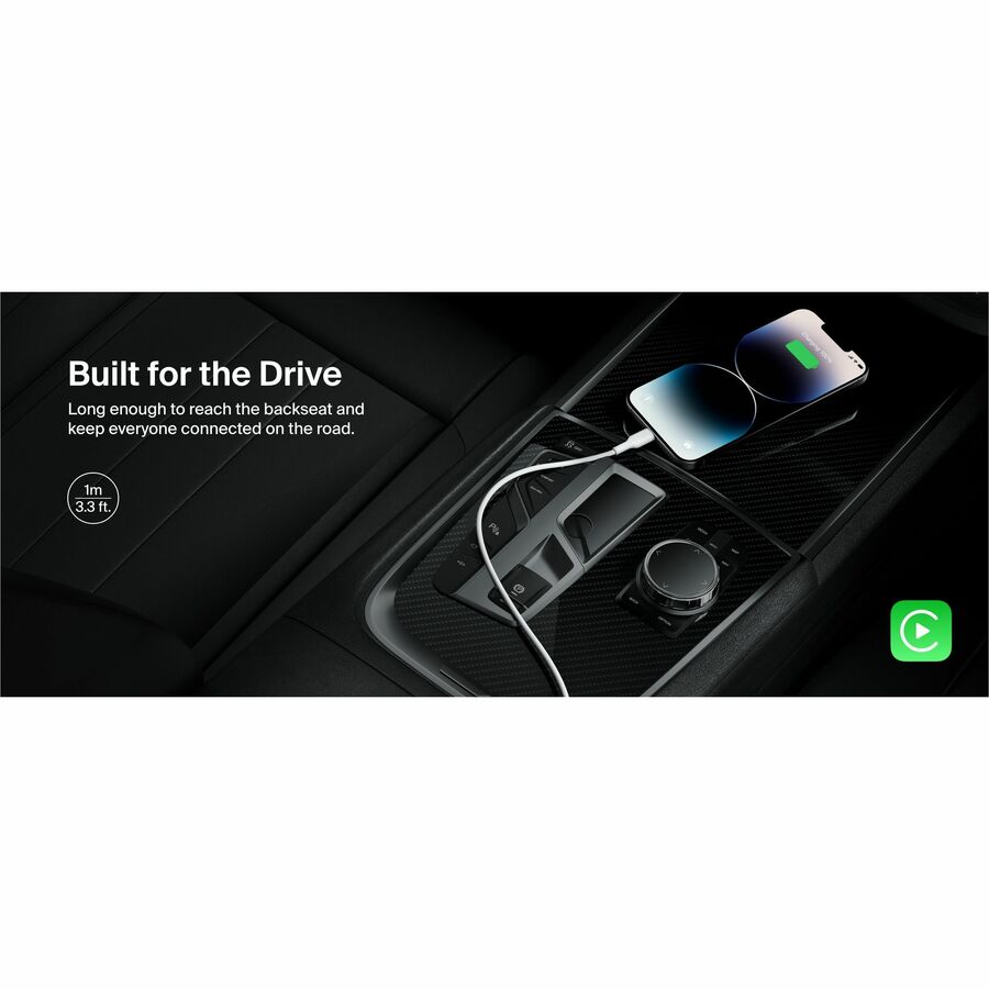 Belkin USB-C Cable with Lightning Connector, 3.3ft/1m, White