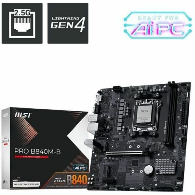 MSI B840M-B Gaming Desktop Motherboard - AMD B840 Chipset - Socket AM5 - Micro ATX