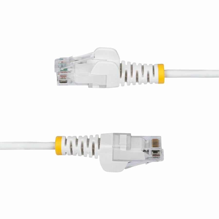 StarTech.com 9in White Slim CAT6 Ethernet Cable, Slim Snagless RJ45, UTP, LSZH, 28AWG Bare Copper, Slim Network Patch Cord, Fluke Tested