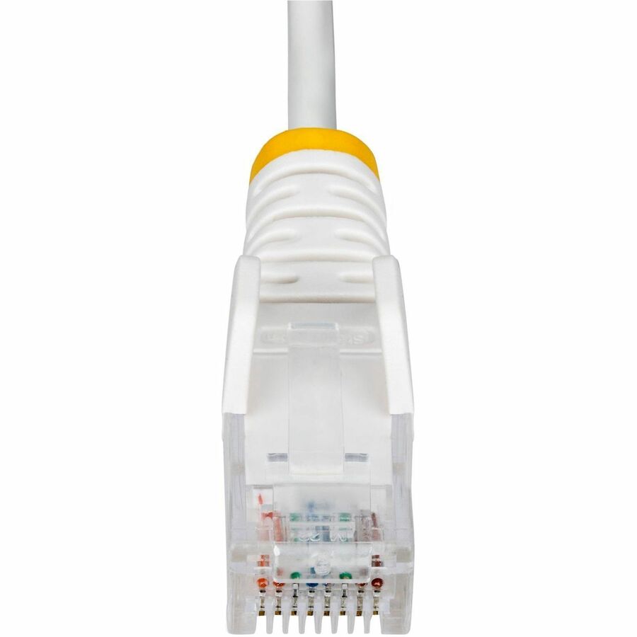 StarTech.com 9in White Slim CAT6 Ethernet Cable, Slim Snagless RJ45, UTP, LSZH, 28AWG Bare Copper, Slim Network Patch Cord, Fluke Tested
