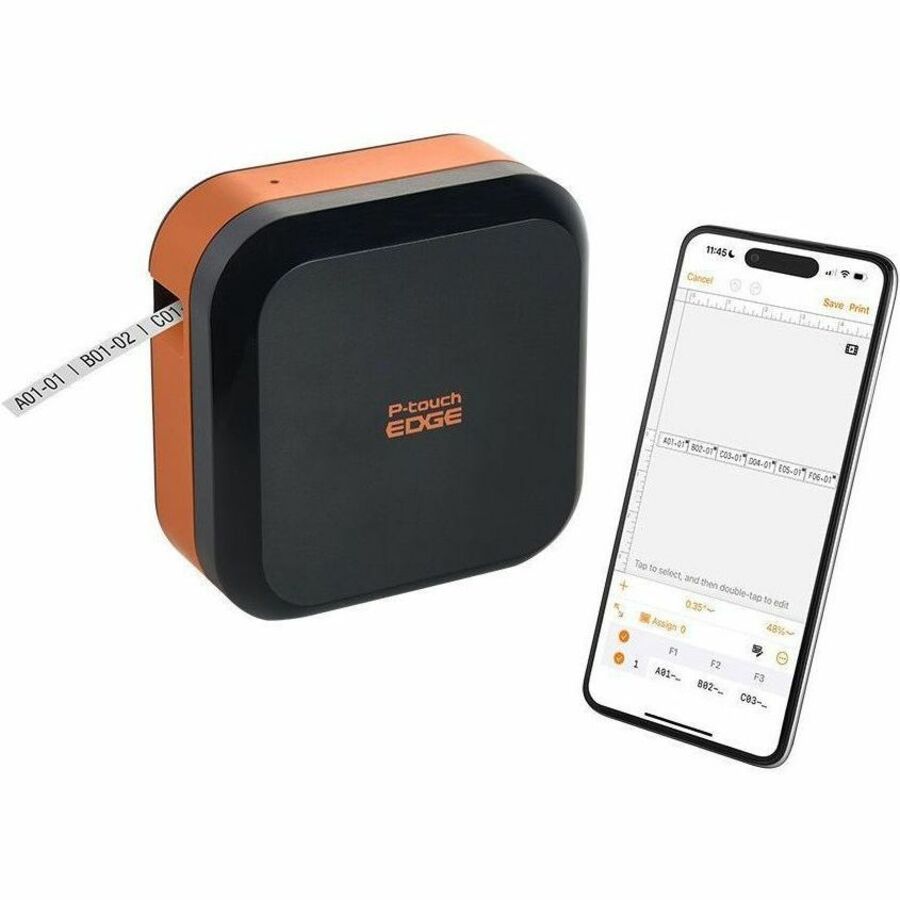Brother P-touch EDGE PT-E720BT Industrial, Mobile Thermal Transfer Printer - Portable - Label Print - USB - Bluetooth - Battery Included - With Cutter