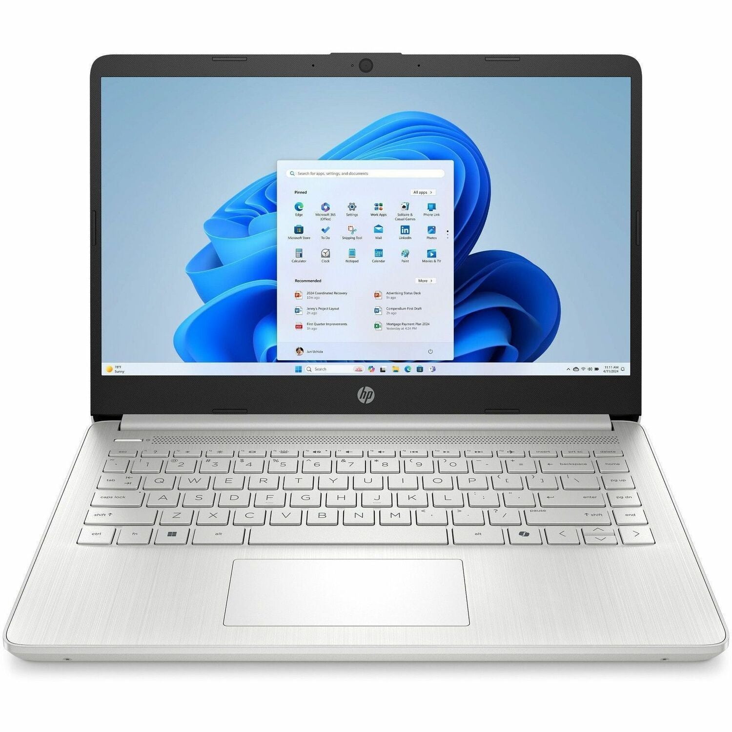 HP 14-d6000 14-dq6101ds 14" Touchscreen Notebook - HD - Intel N-Series N150 - 4 GB - 128 GB Flash Memory - Natural Silver