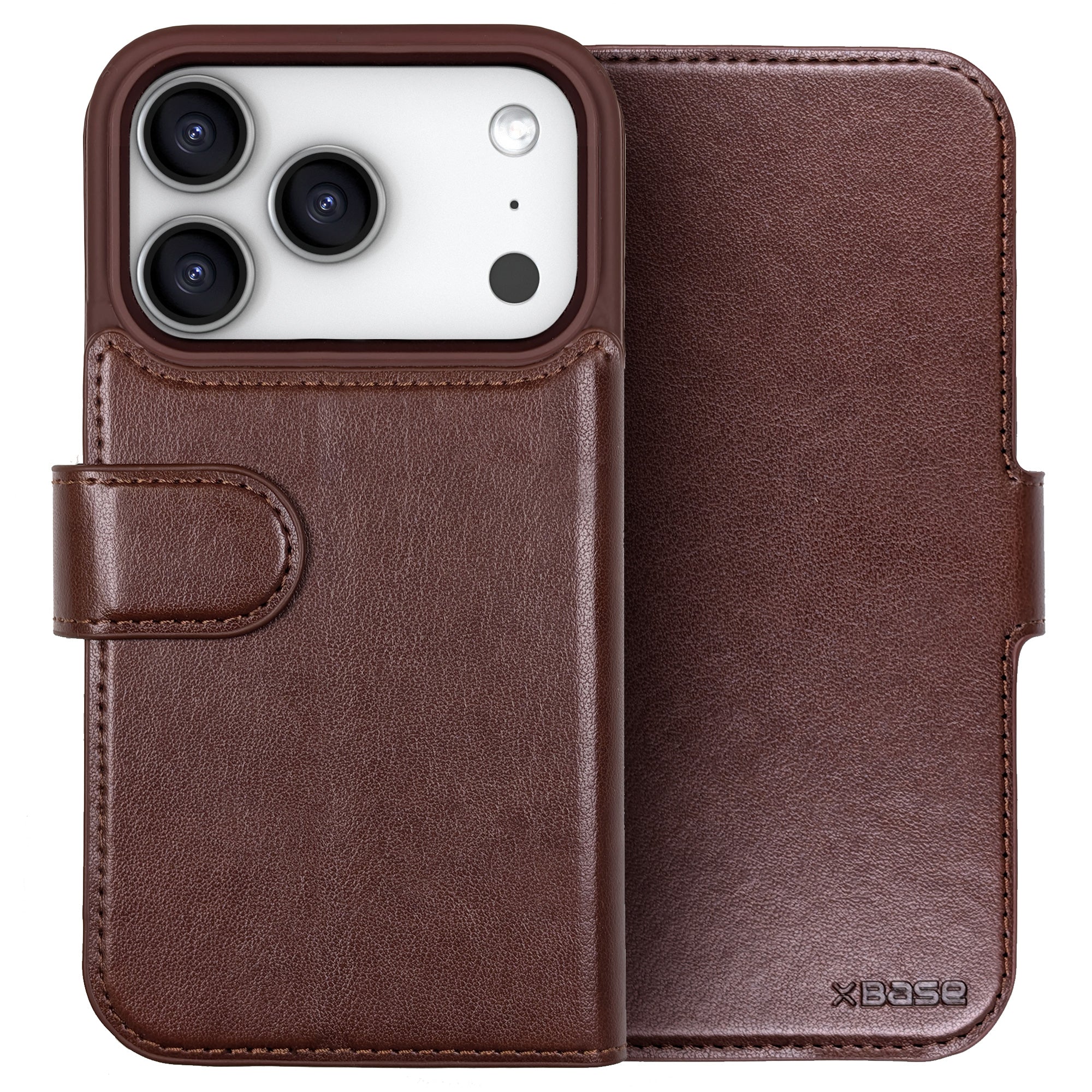 xBase iPhone 17 Pro Max Folio Exec Wallet Case MagSafe Compatible - Rustic Brown