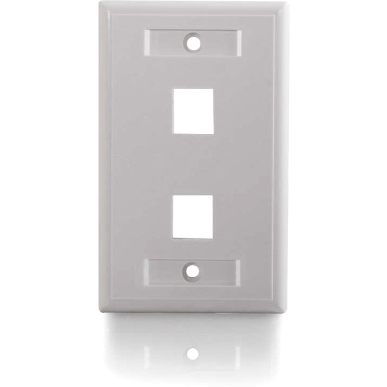 Legrand C2G 2-Port Single Gang Multimedia Keystone Wall Plate - White