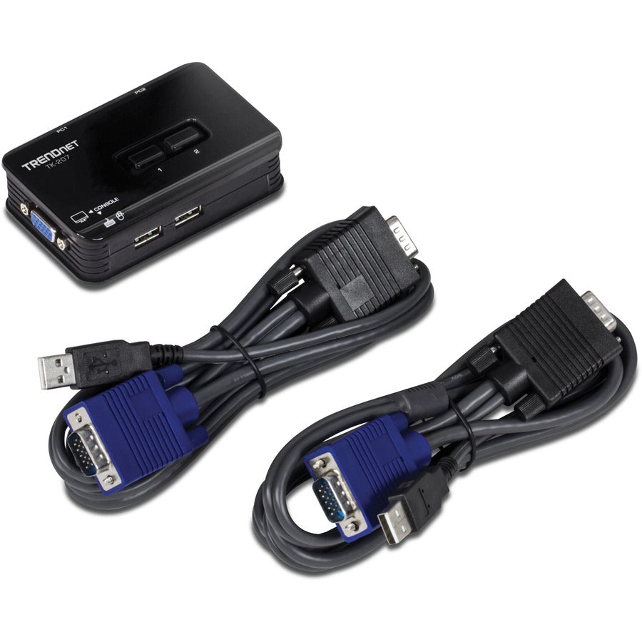 The 2-Port USB KVM Switch lets you manage two PC s with just one set of keyboard, monitor, and mouse.