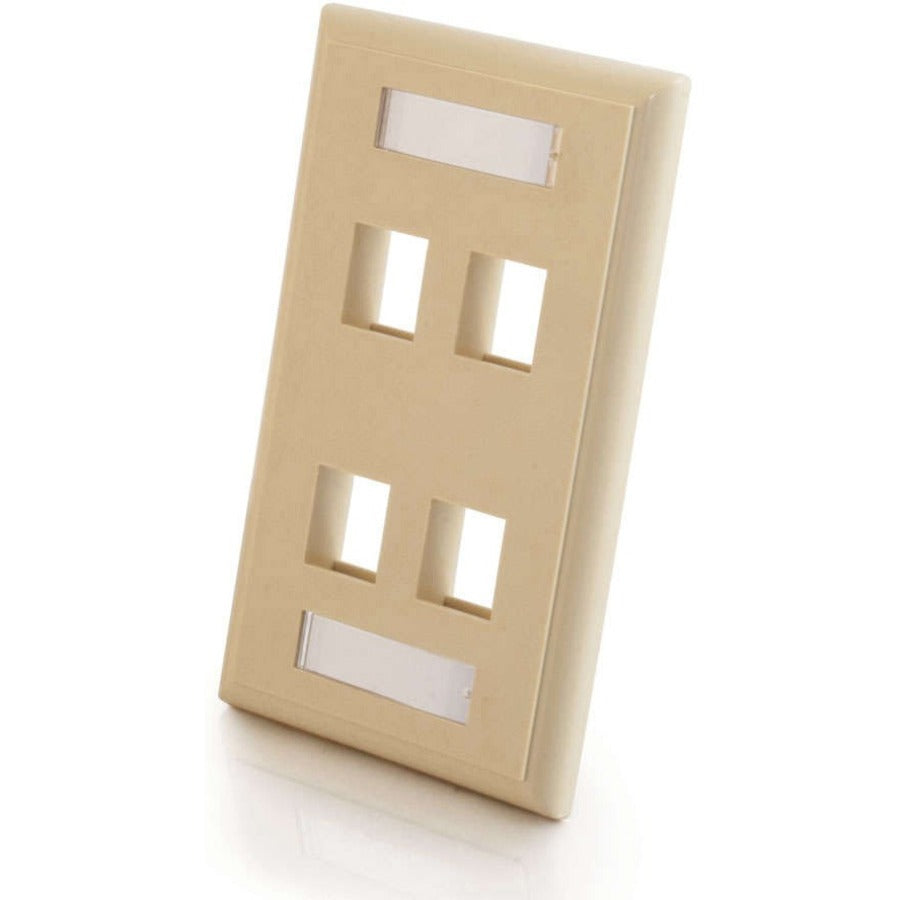 Legrand C2G 4-Port Single Gang Multimedia Keystone Wall Plate - Ivory