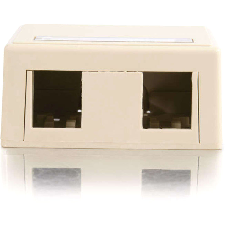 Legrand C2G 2-Port Keystone Jack Surface Mount Box - Ivory