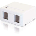 Legrand C2G 2-Port Keystone Jack Surface Mount Box - White