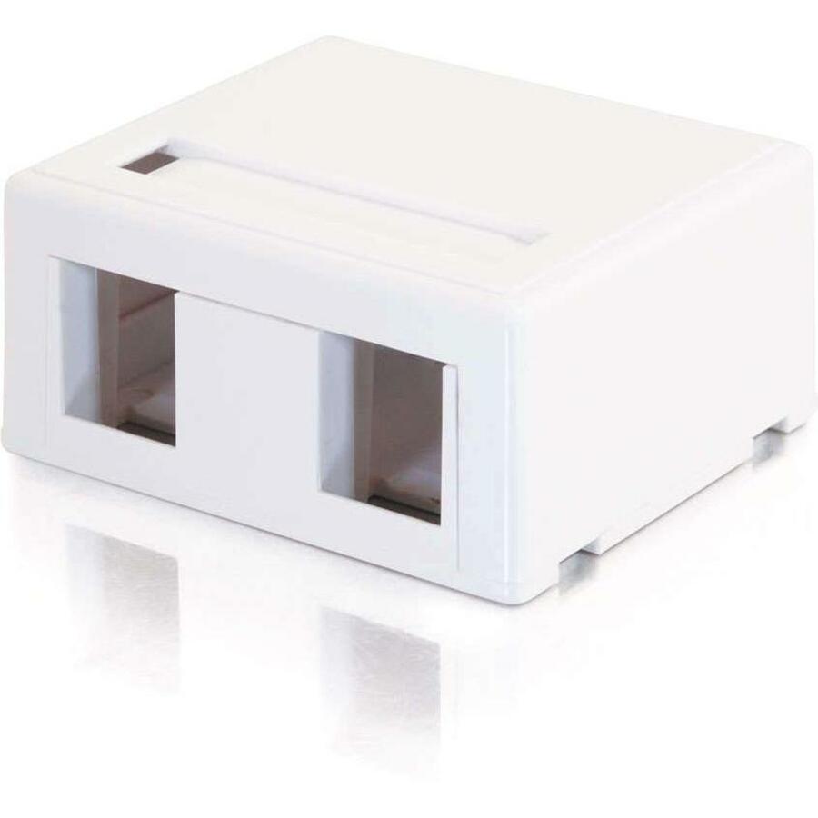 Legrand C2G 2-Port Keystone Jack Surface Mount Box - White