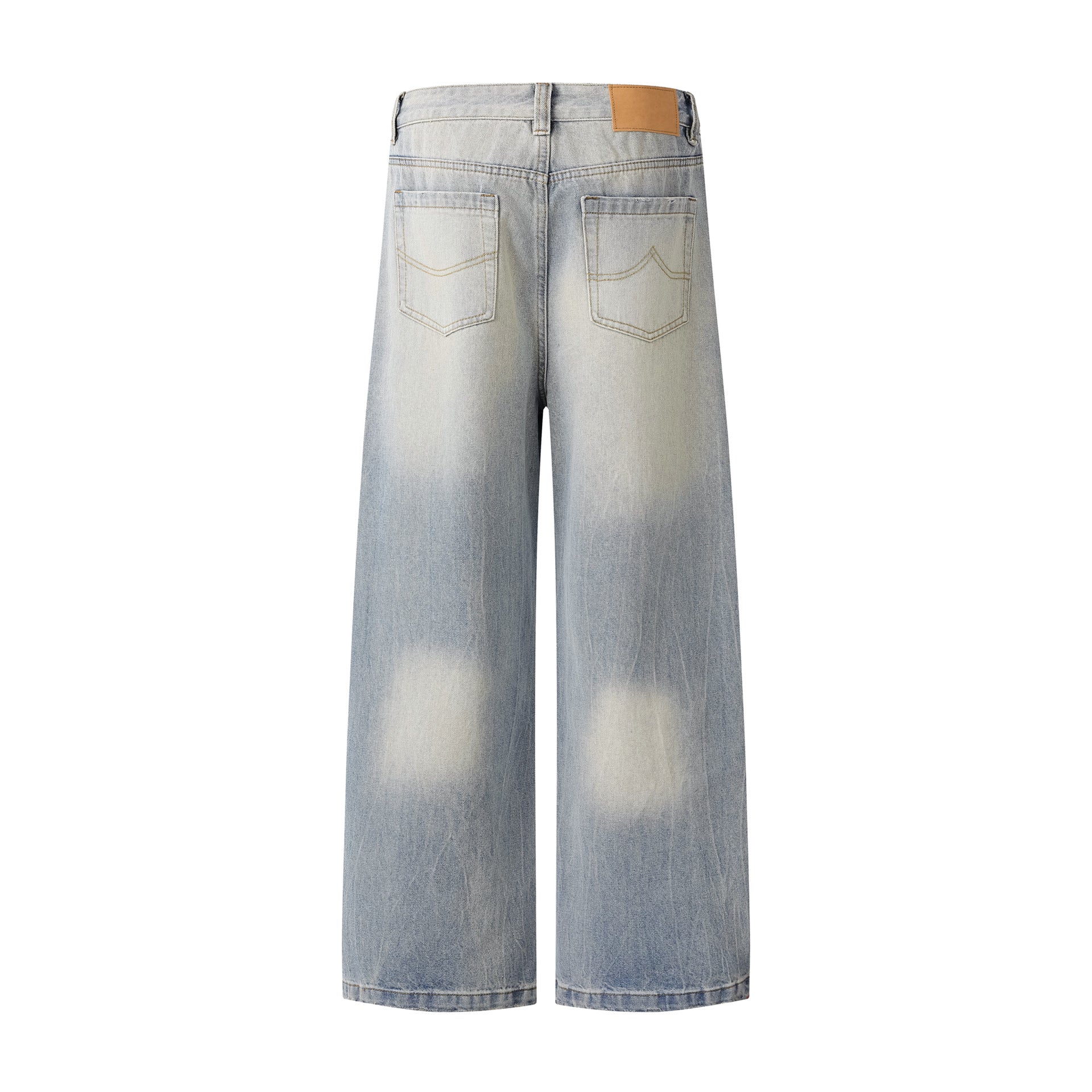 Washed Faded Straight Jeans for Men and Women - Casual Wide-Leg Slimming Long Pants