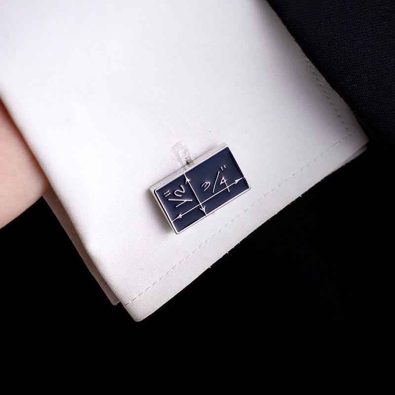 Copper Blue Cufflinks for Men - Elegant Enamel Design