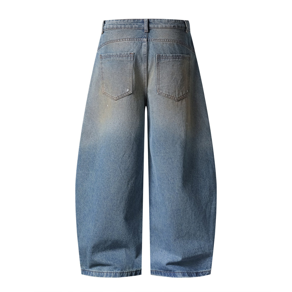 Washed Distressed Tapered Jeans for Men and Women - Casual Loose Fit