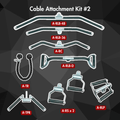 Essentials Cable Attachment Kit - Cable Attachment Kit #2 - Muscle D Fitness - 48 & 36" Lat Bar Curl Bar Single and Double Handles Triceps Rope