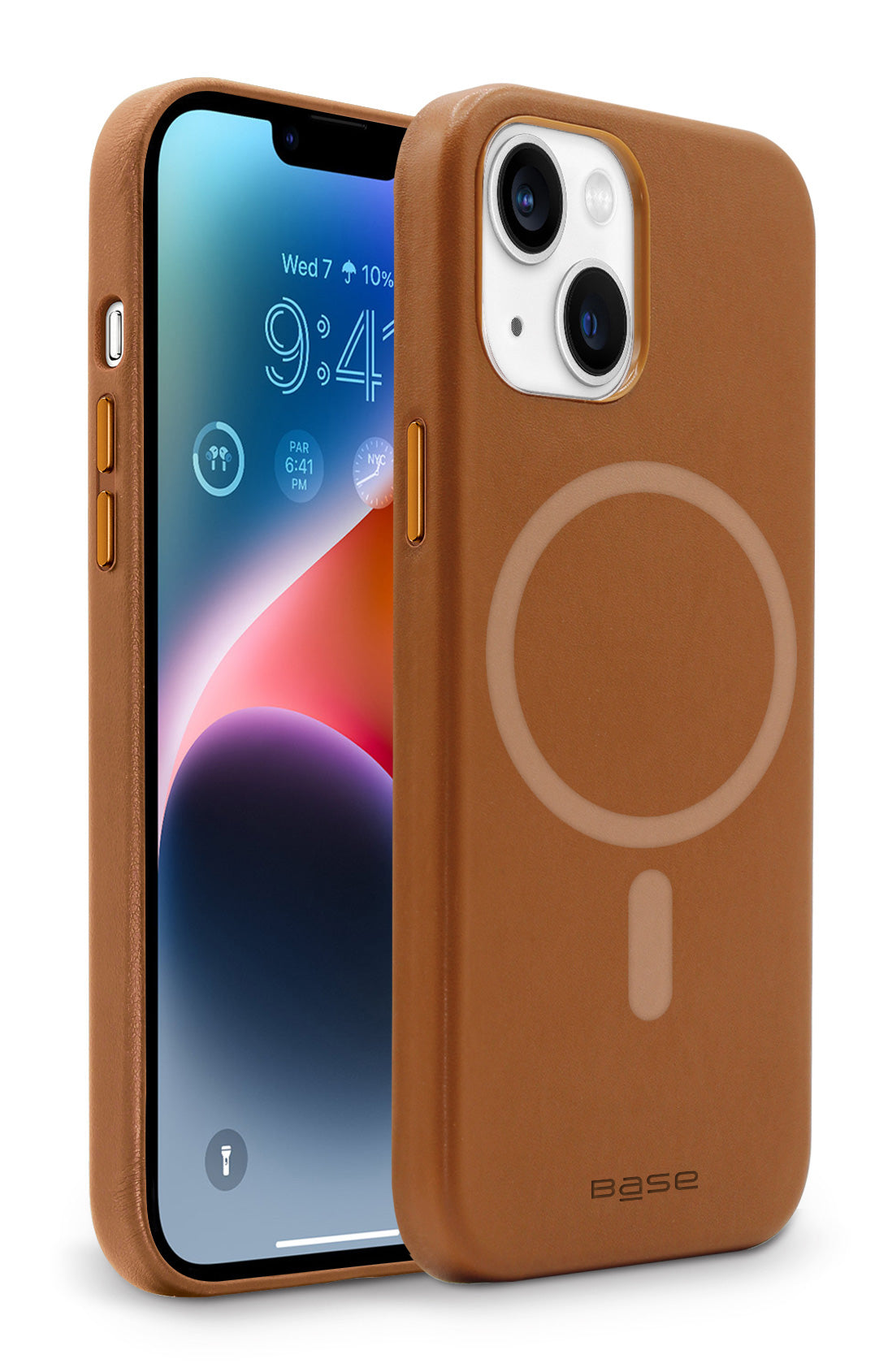 xBase Base iPhone 15 Plus (6.7) Vegan Leather MagSafe Compatible Case - Brown