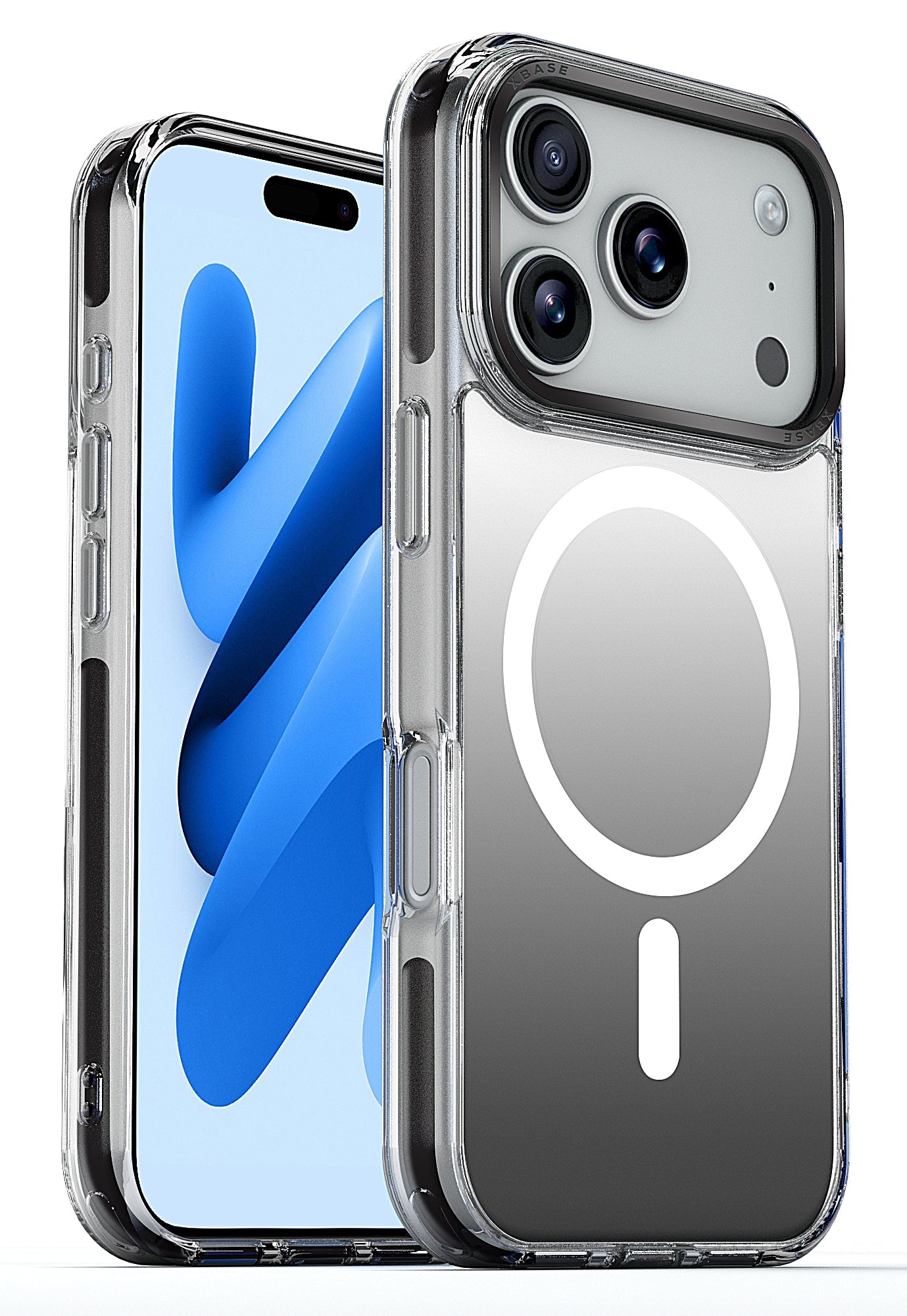 xBase iPhone 17 Pro - DuoHybrid MagSafe Compatible - Reinforced Protective Case - Silver Black