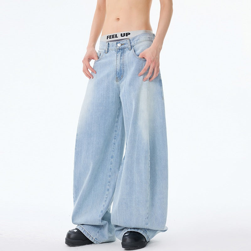 Straight Loose Wide Leg Casual Pants - Premium Japanese Denim