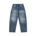 Distressed Cut-Out Tapered Jeans for Men - Japanese Retro Loose Fit