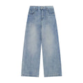 Washed Vintage Casual Denim Pants - Unisex Loose Wide Leg Straight Trousers