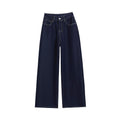 Women's Wrinkle-Resistant Loose and Slimming Denim Original Color Floor-Length Wide-Leg Jeans