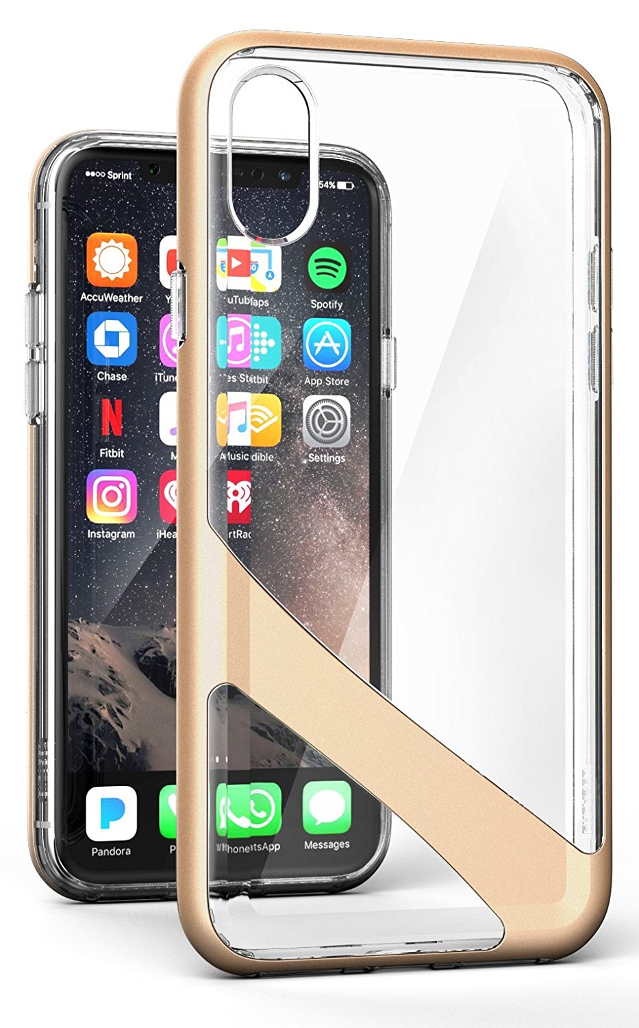 Encased Reveal Collection - iPhone X Crystal Back - Gold
