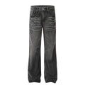 Washed Wide Leg High Street Denim Men's Loose Straight Leg Pants