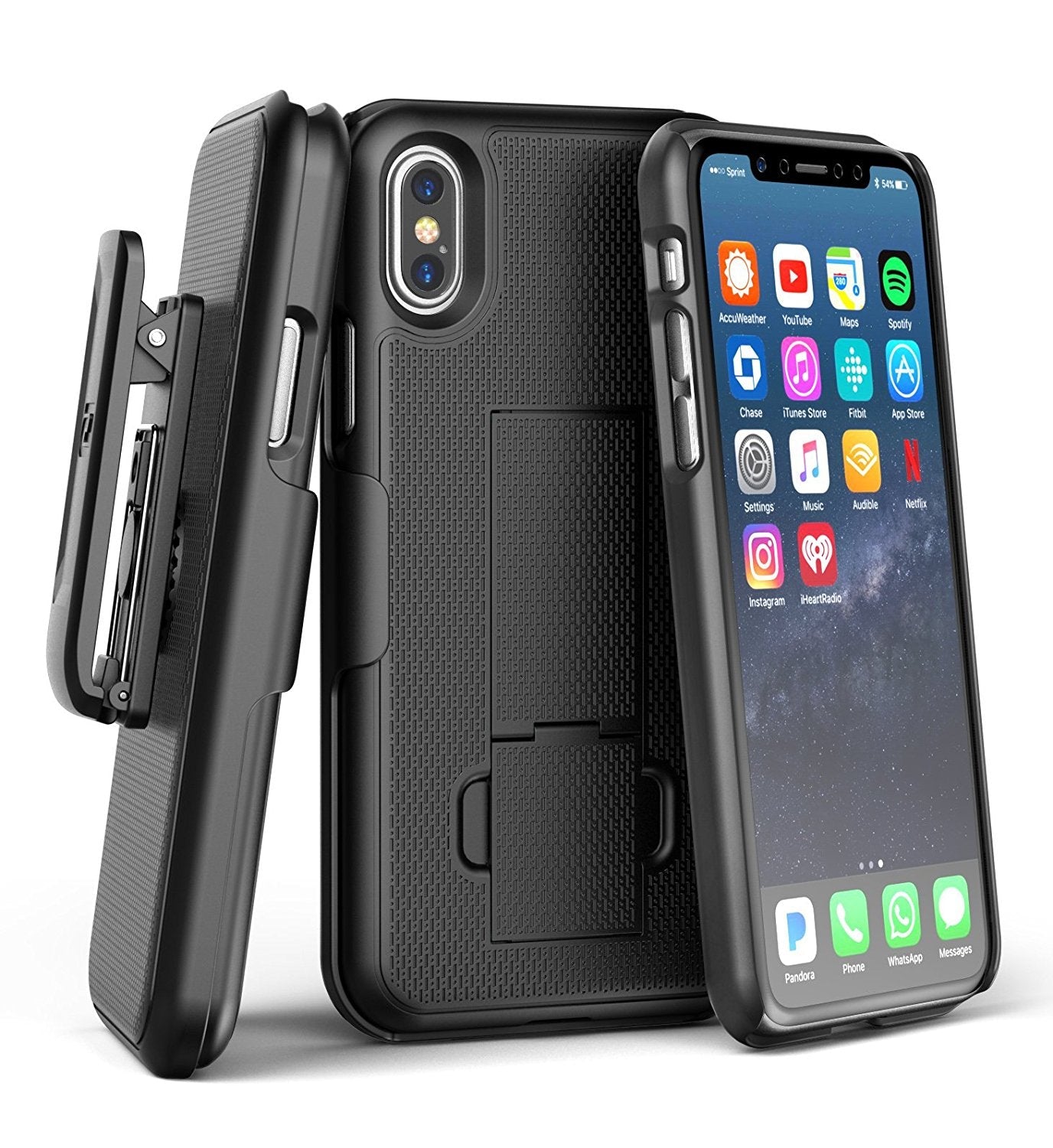 Encased Holster Shell Combo with Kickstand for iPhone X