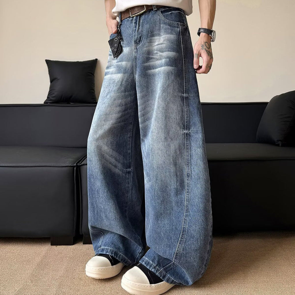 Bent Knife Cowboy Men's Wide Leg Casual Loose Relaxation Pants