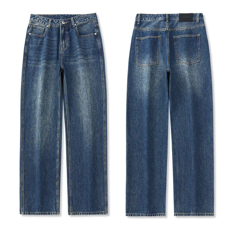 Slim Wide-Leg Straight Jeans for Men and Women - Premium Japanese Denim