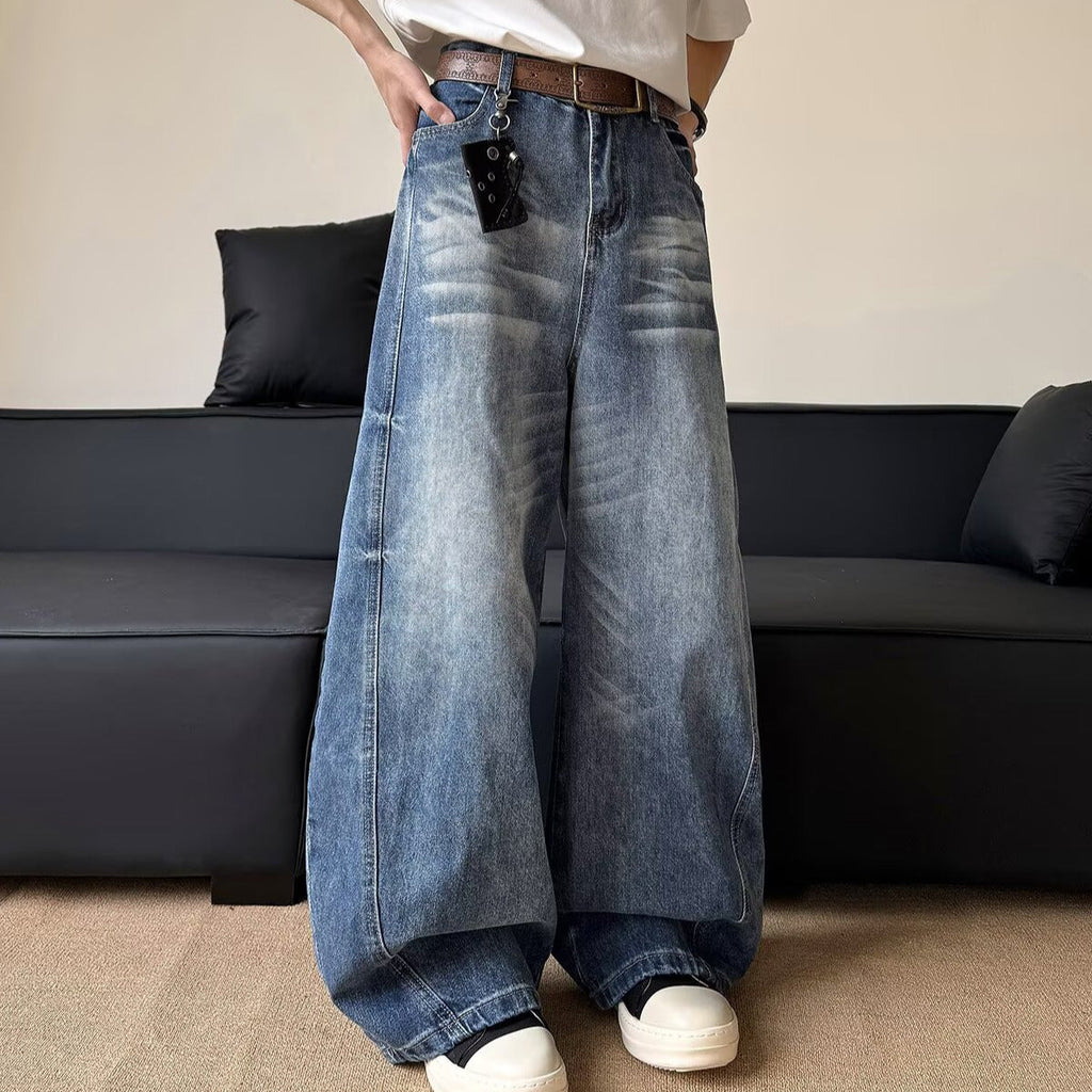 Bent Knife Cowboy Men's Wide Leg Casual Loose Relaxation Pants