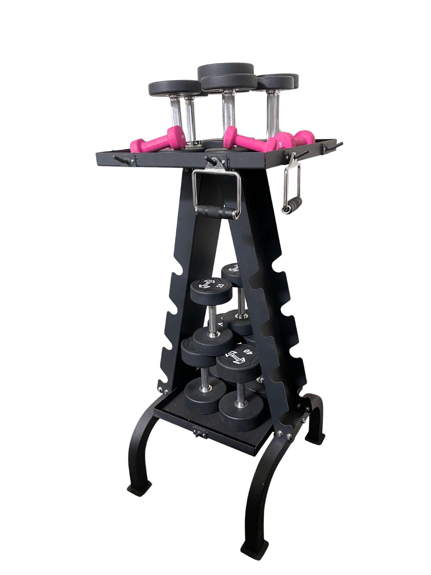 Accessory Rack - Muscle D Fitness - Sturdy Cable Attachment Storage (Rack Only)