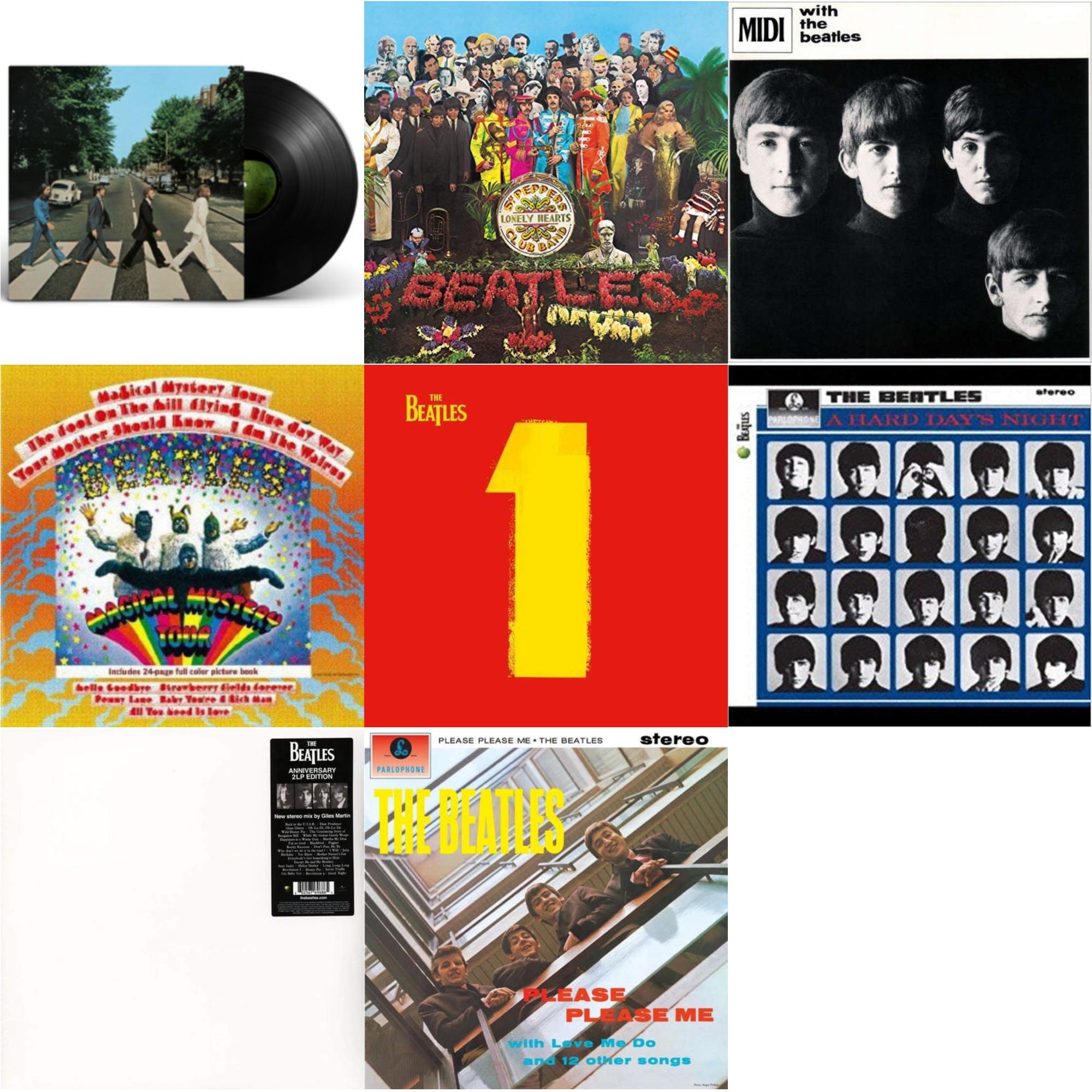 Hard Day's Night & Please Please Me & With The Beatles & Magical Mystery Tour & 1 (2015 Reissue) & Sgt. Pepper's Lonely Hearts Club Band (2017 Stereo Mix/180G/Original Stencils) & Beatles (The White Album) (2LP) & Abbey Road Anniversary