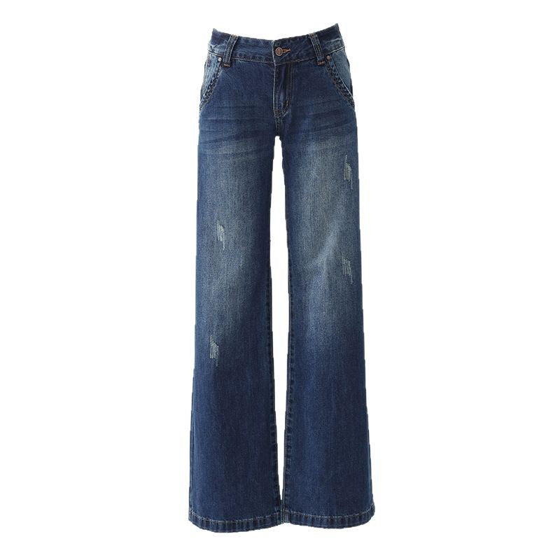 Women's Design Sense Spicy Girl Low Waist Slimming Flared Jeans