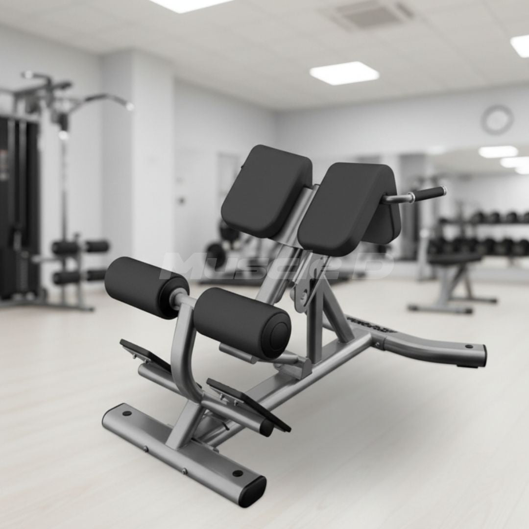 Back Extension Bench - Muscle D Fitness -  Premium Upholstery Lower Back, Roman Chair