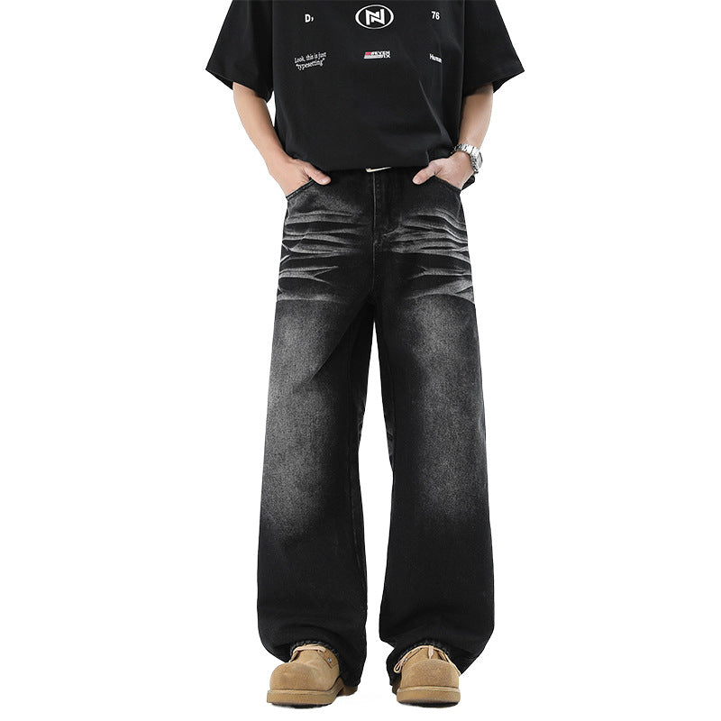 Men's Loose Straight Wide-Leg Trousers - Premium Japanese Denim