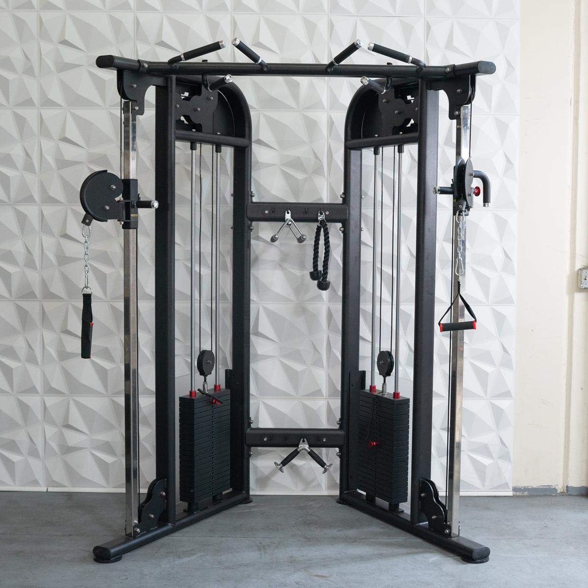 Muscle D Fitness 88" Dual Adjustable Pulley – Compact Cable Machine