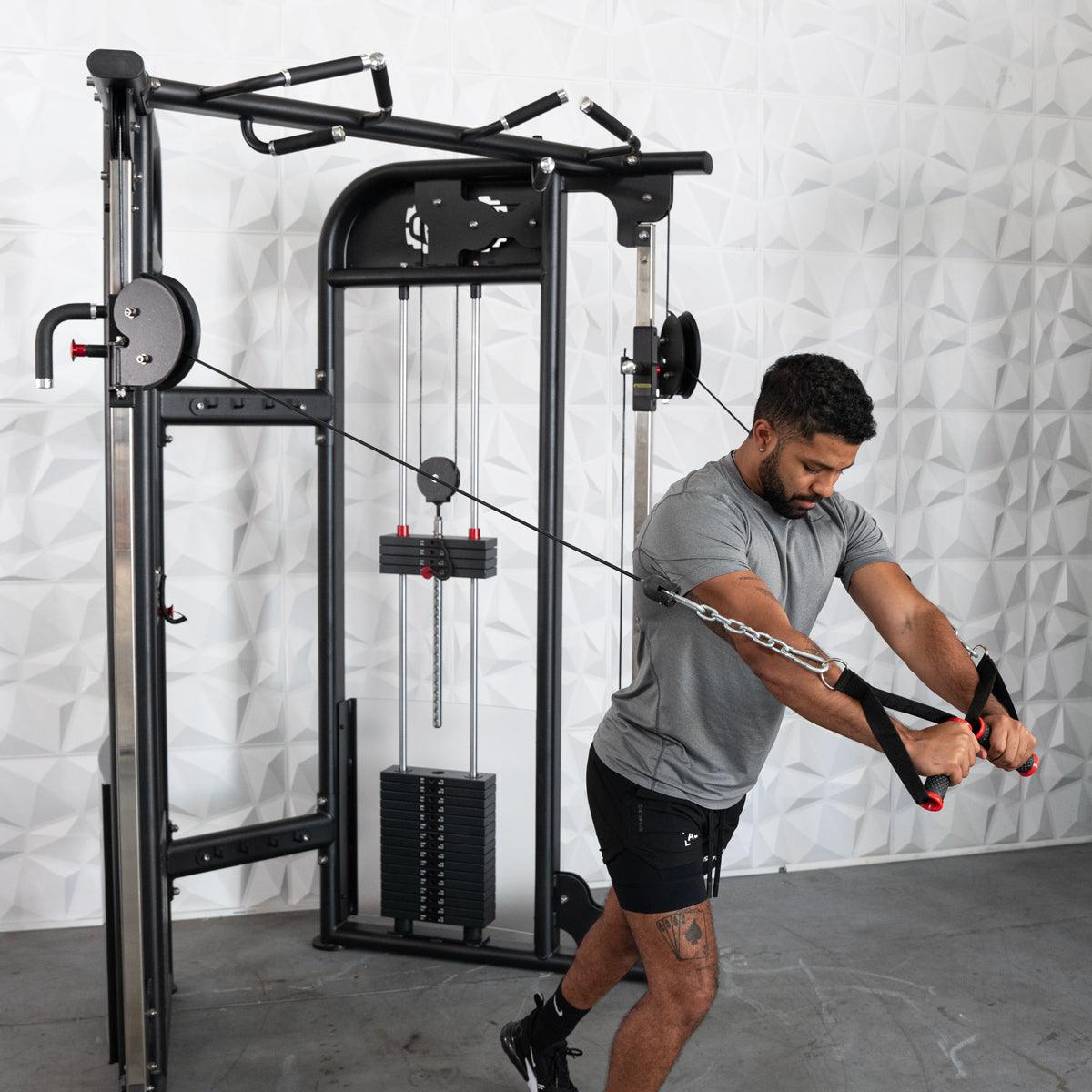 Muscle D Fitness 88" Dual Adjustable Pulley – Compact Cable Machine