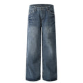 Street Retro Rivet Lightning Denim Pants - Unisex Loose Fit Trousers