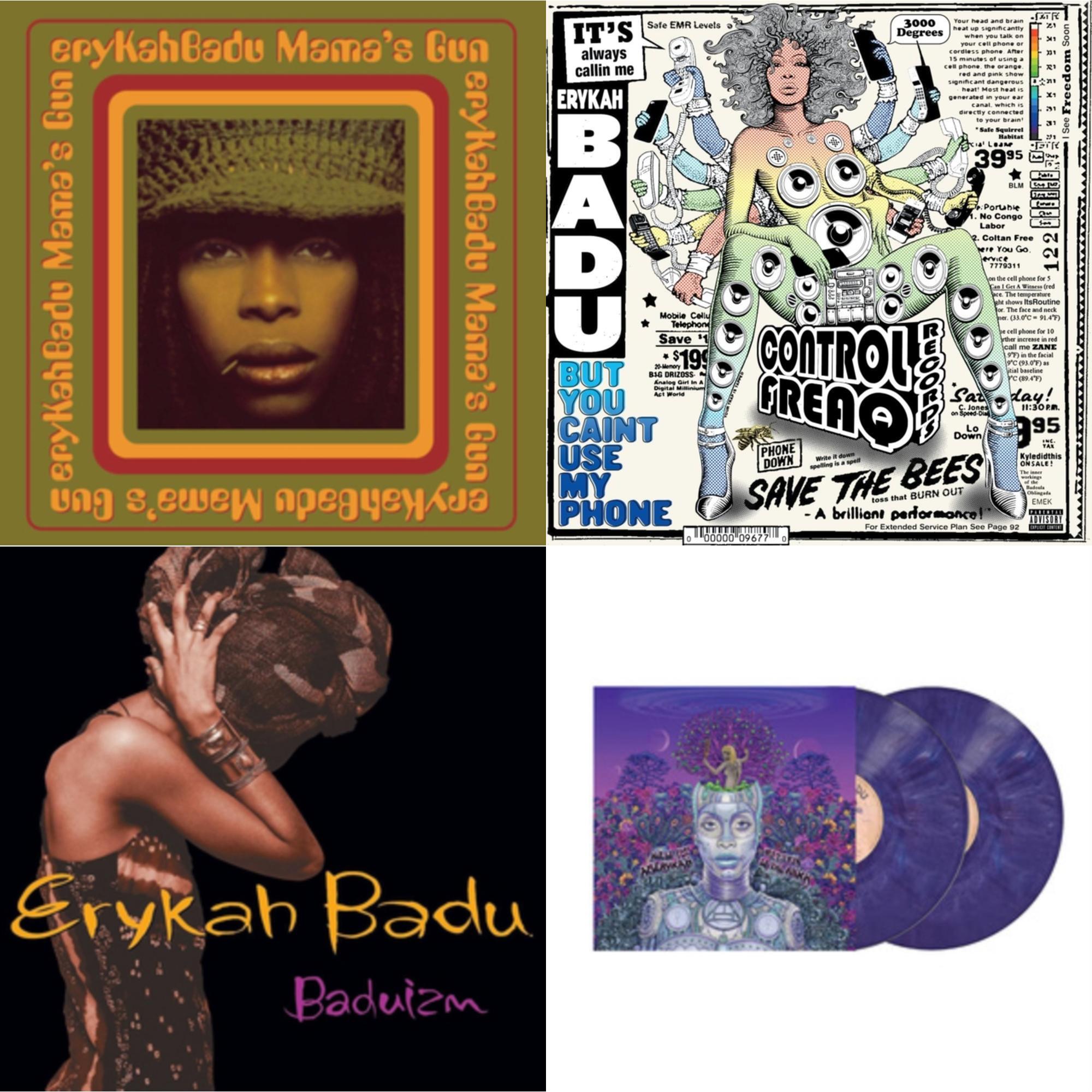 New Amerykah Part Two (Return Of The Ankh) (Violet Vinyl/2LP) & But You Caint Use My Phone (Purple LP Vinyl) & Baduizm & Mama's Gun
