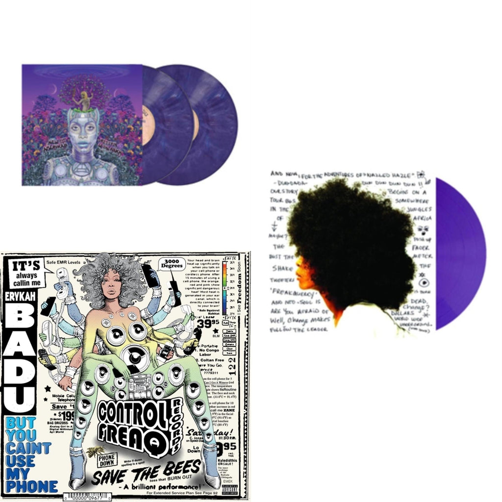 Erykah Badu - Worldwide Underground (Purple LP Vinyl) & New Amerykah Part Two (Return Of The Ankh) (Violet Vinyl/2LP) & But You Caint Use My Phone (Purple LP Vinyl)