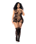 Floral Fishnet Bodystocking Black QN