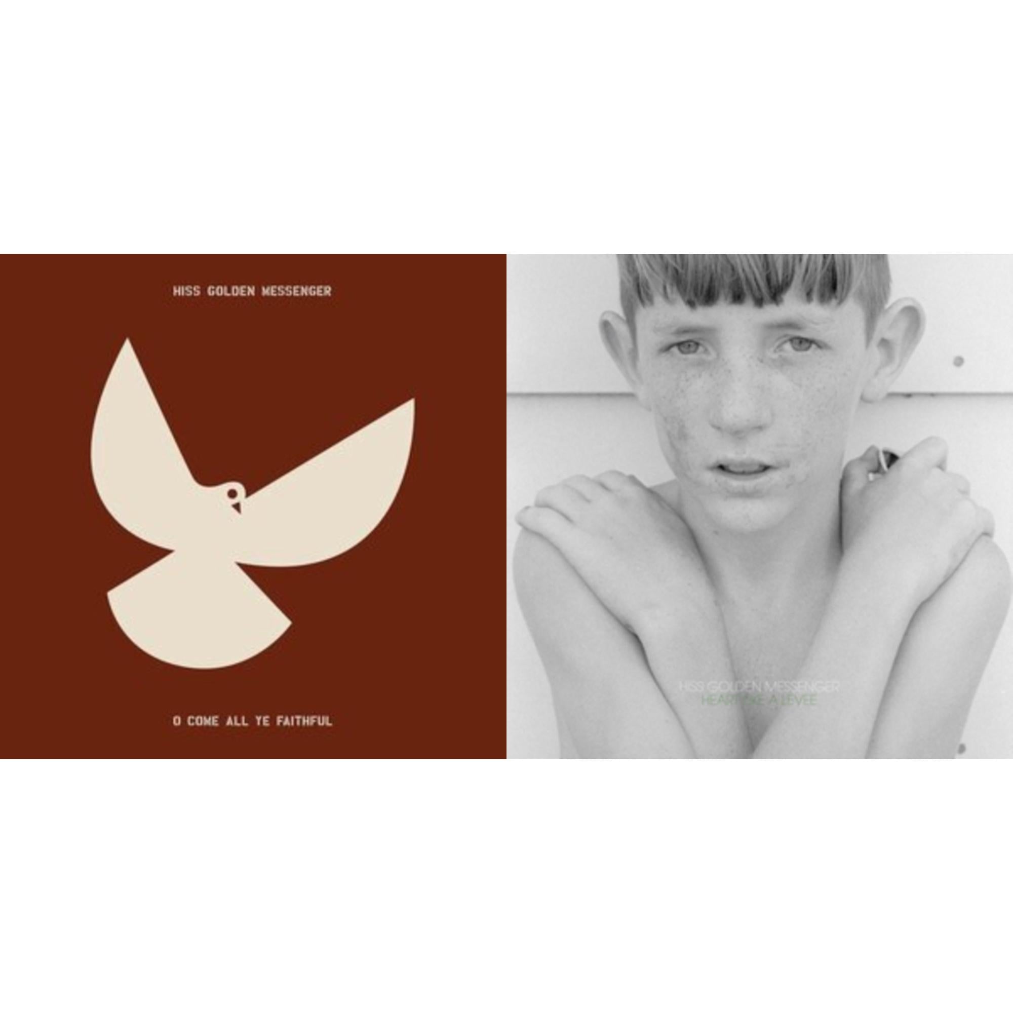 Hiss Golden Messenger - Heart Like A Levee (Gray & Black Marble LP Vinyl) & O Come All Ye Faithful (Bone Green Red Splatter LP Vinyl)