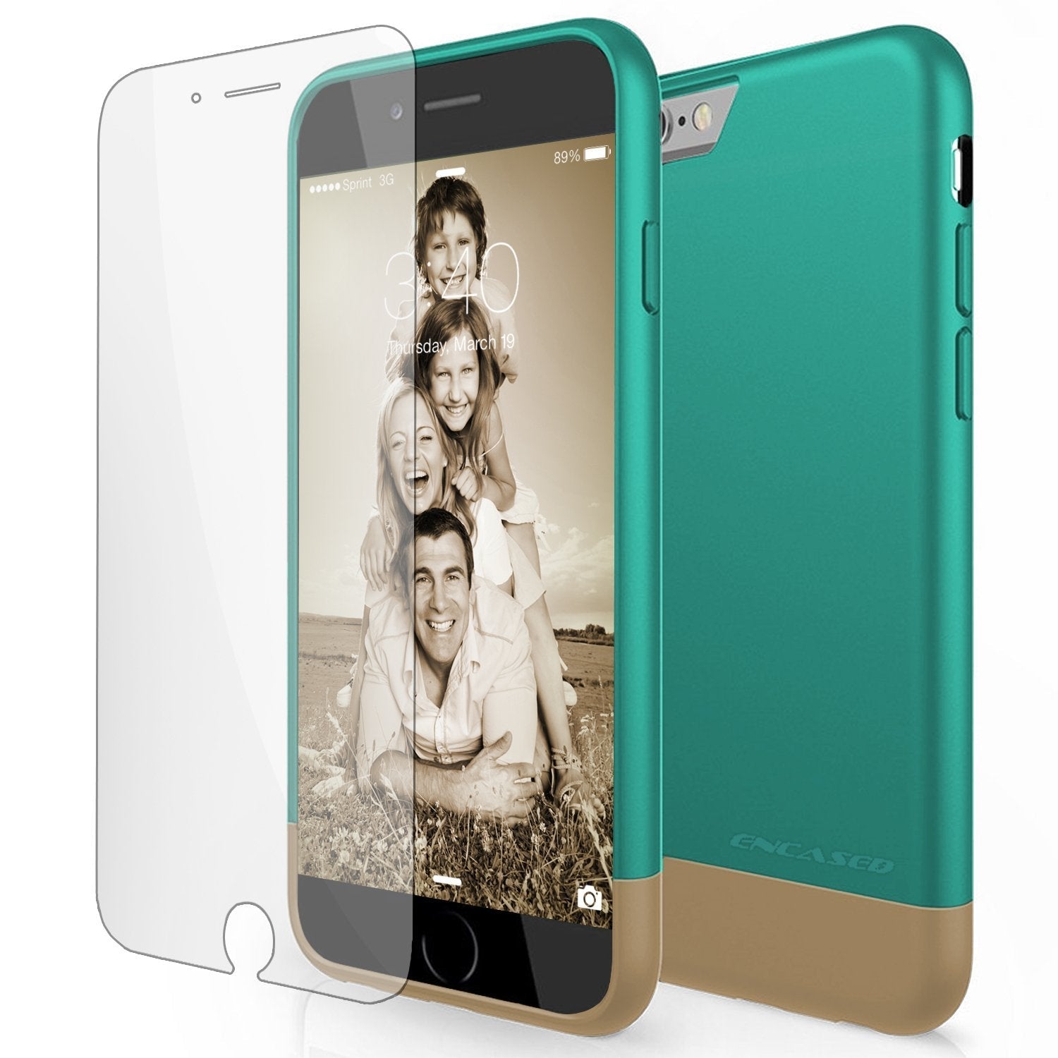 Encased Slider Case For iPhone 6 - Teal / Gold - BULK - NO PACKAGING!