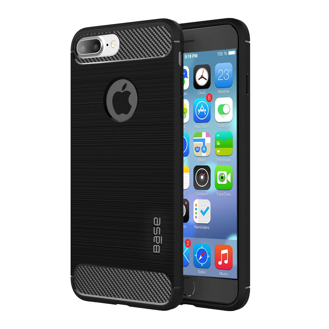 xBase Base ProSlim - Sleek Brushed Protective Case for iPhone 7/8 Plus - Black